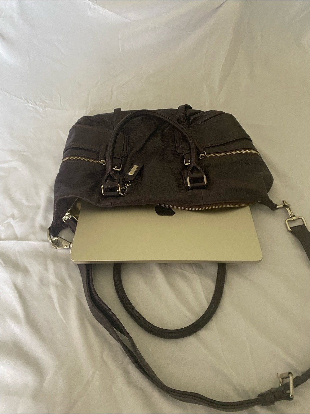 Authentic Leather Cole Haan Shoulder/Hand bag. Purple Color - Picture 10 of 14